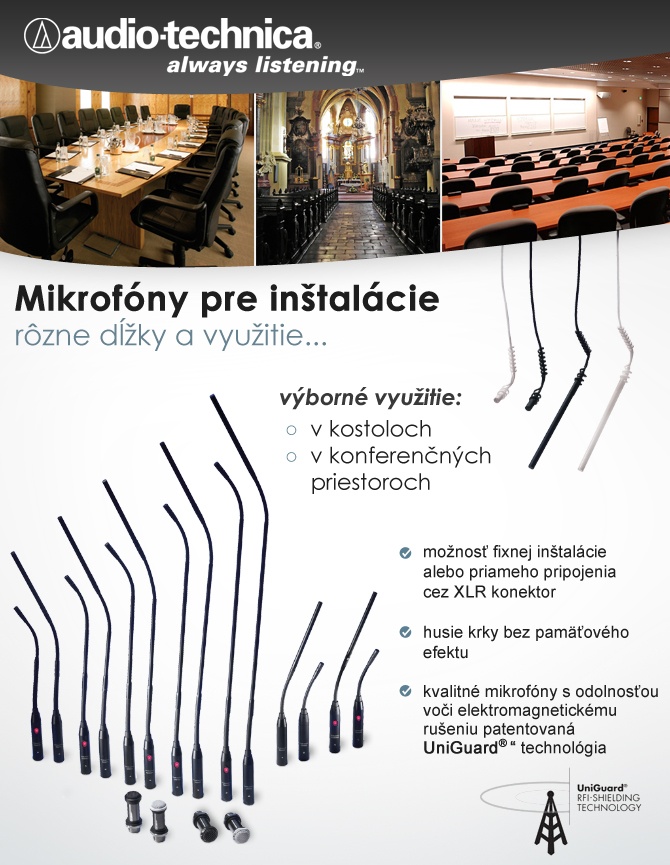 Audio-Technica - inštalačné mikrofóny Audio-Technica - inštalačné mikrofóny