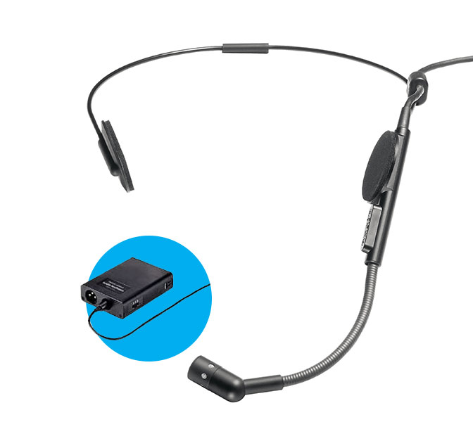 Audio-Technica ATM73A - kondenzátorový headset mikrofón, napájací modul
