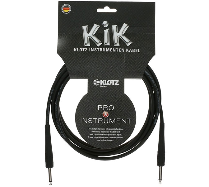 KLOTZ - séria káblov KIK - KIK9,0PPSW - gitarový kábel 9 m; 6,3 Jack - 6,3 Jack, čierny