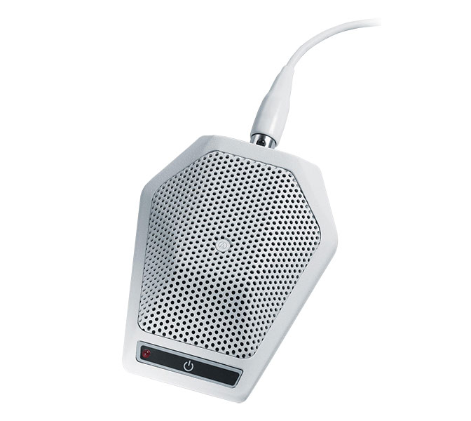 Audio-Technica U891RW - mikrofón na stôl, prepínač (ON/OFF/MUTE), biely