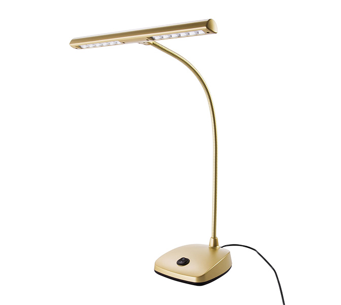 König & Meyer 12297 - Lampa ku piánu, (12 LEDs, 2500 Lux), Gold