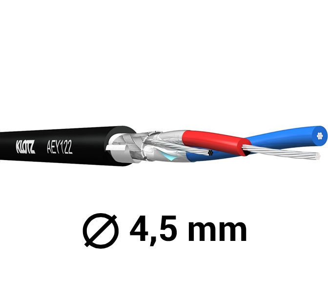 KLOTZ - AEY122 -DMX, AES/EBU, 110 Ohm, priemer 4,5 mm, čierny