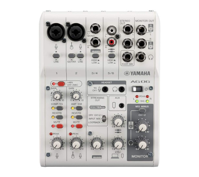 Yamaha AG06 MK2 WH, Analogový mixpult s USB