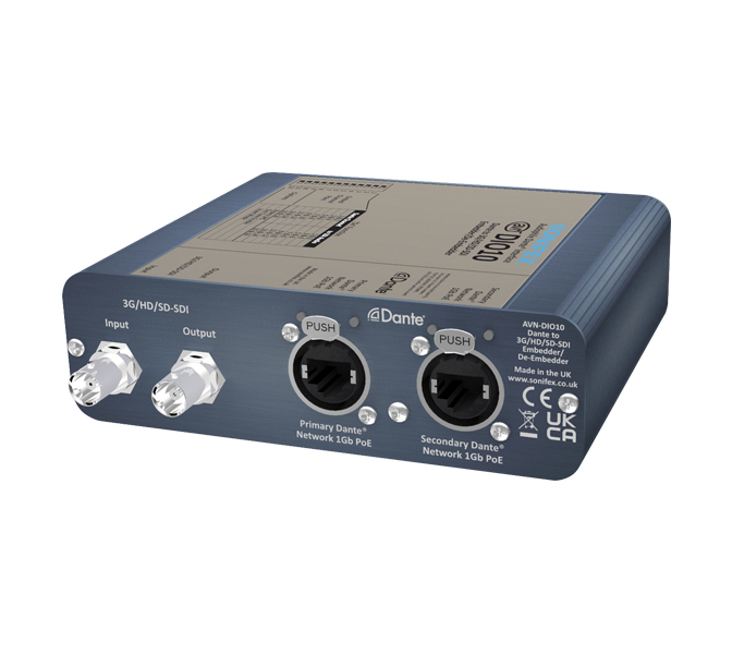 Sonifex AVN-DIO10 - Dante to 3G/HD/SD-SDI Embedder & De-Embedder