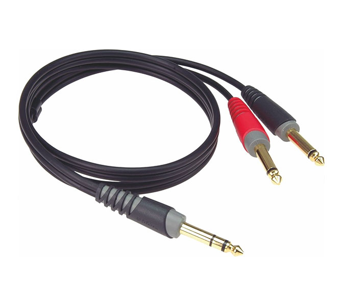 KLOTZ - AY1-0100 - audio kábel; 1 m; Jack 6,3 Stereo / 2x Jack Mono