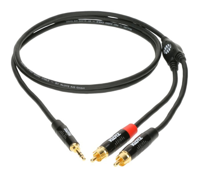 KLOTZ - KY7-150 - Y kábel; 1,5 m; Jack 3,5 Stereo / 2x Cinch samec
