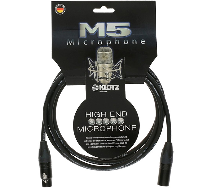 Mikrofónny kábel KLOTZ, 1m, M5, M5FM03