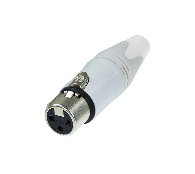 NEUTRIK NC3FXX-WT, káblový XLR konektor, samica, 3-pin, biely