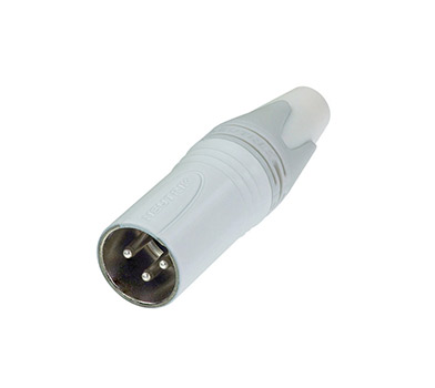 NEUTRIK NC3MXX-WT, káblový XLR konektor, samec, 3-pin, biely