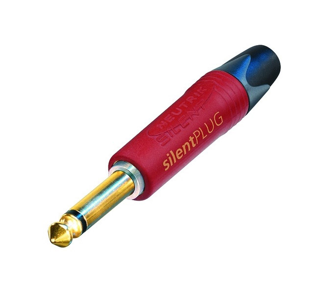 NEUTRIK NP2X-AU-SILENT, káblovy Jack mono 6,3mm, tichý spínač,gold