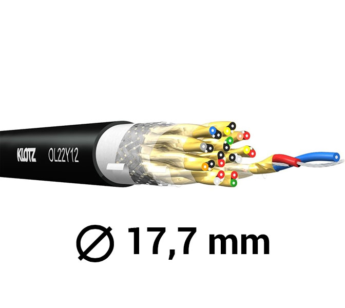 KLOTZ - OL22Y16.050 - OmniLIVE multikábel AES/EBU 16-pár, 110 Ohm,čierny, 50m šp-