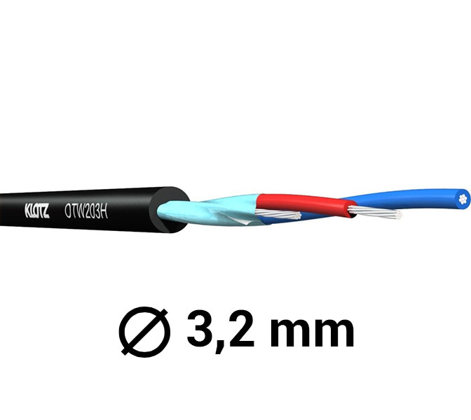 KLOTZ - OTW203 - Inštalačný AES/EBU kábel, 110 Ohm, 3,2 mm, čierny