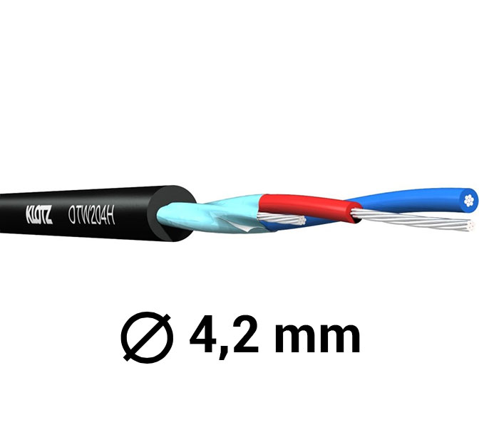 KLOTZ - OTW204 - Inštalačný AES/EBU kábel, 110 Ohm, 4,2 mm, čierny