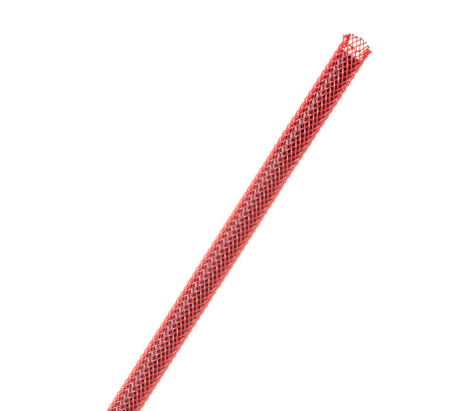 TECHFLEX - PTN0.13RD - spletaný návlek na kábel, 2,4 - 6,4 mm, červený
